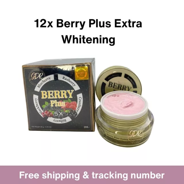 12x Berry Plus Crema Extra Blanqueadora Colágeno Reducir Las Manchas Del...