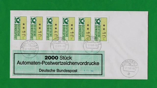 Bund-Rarität Abarten-Sechserstreifen und Bundespost-Banderole auf FDC 2.1.81 LP