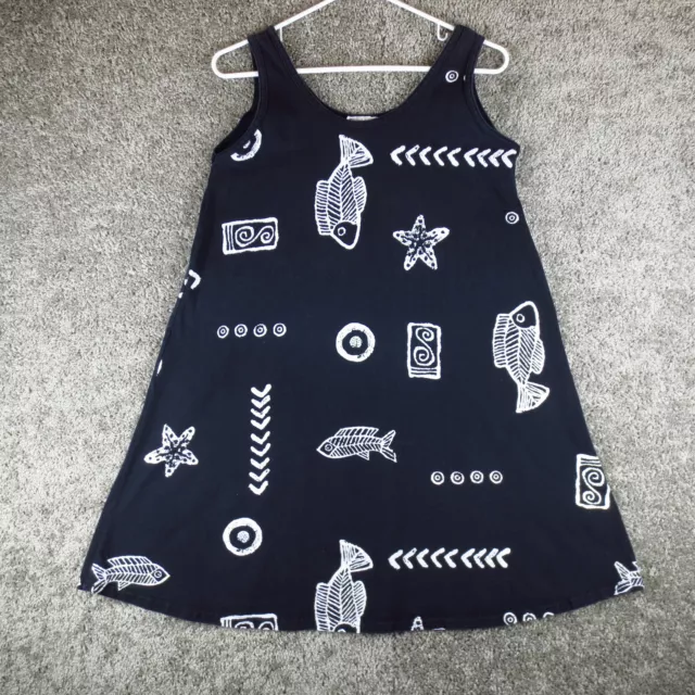 Vintage Tank Dress Womens Small Fish Pattern Sleeveless Chantilly USA Made