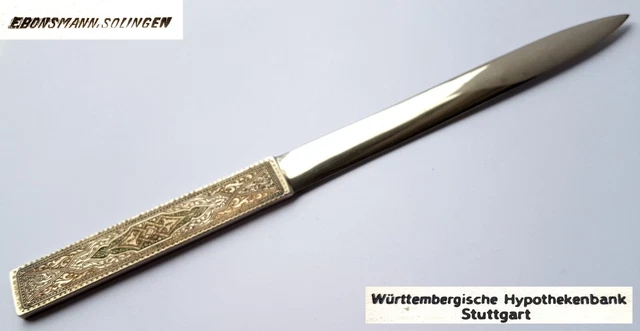 Tagliacarte Acciaio Solingen Pubblicità Hypothekenbank Stoccarda Circa 1950 L842