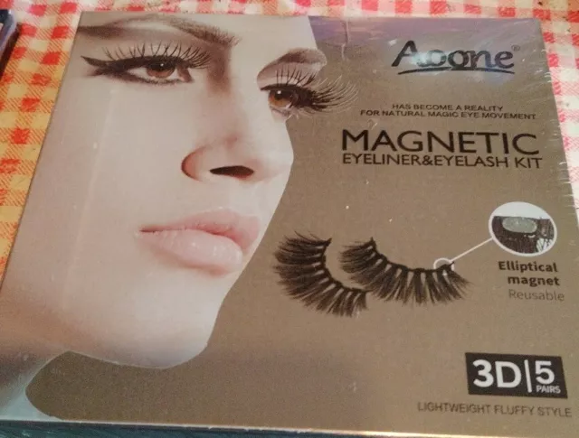 Magnetische Wimpern mit magnetischem Eyeliner Kit 5 Paar - brandneu verpackt