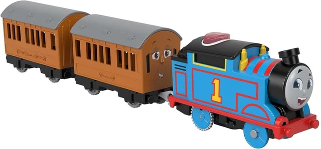 Thomas & Friends Motorized Talking Train Engine with Sounds & Passenger Cars, Multi, Model GXR36, for Kids Ages 3+