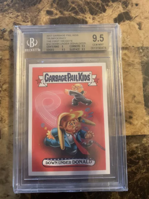 GPK 2017 Trumpocracy -The First 100 Days #34 Down Under DONALD/225 BGS 9.5