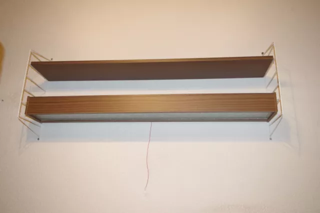 Grande Original DDR String Étagère Vintage 70 Er Avec Éclairage 130 CM Long 3