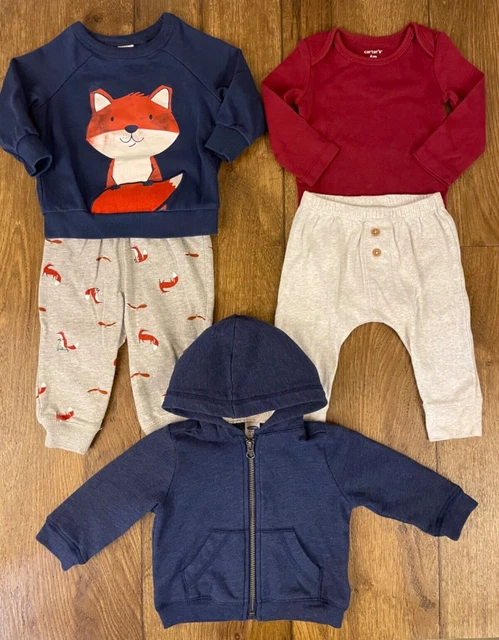 Carters Baby Boy 6 Mo Shirts Bodysuits Pants Clothes Fall Winter Lot Fox Bundle