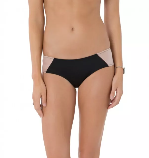 O Neill Womens Antoinette Hipster Solid Black Bikini Bottom Swimwear Size M