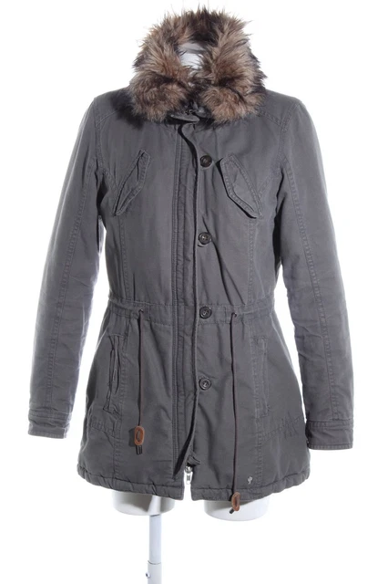 Veste D'hiver Parka Julie Guerlande - Taille 38, Gris Foncé, Polyester, Comme Neuve
