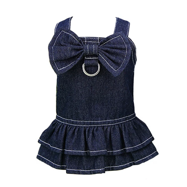 Dog Clothing Minimalistic Lightweight Big Bow Tie Pet Skirt with Tow Ring