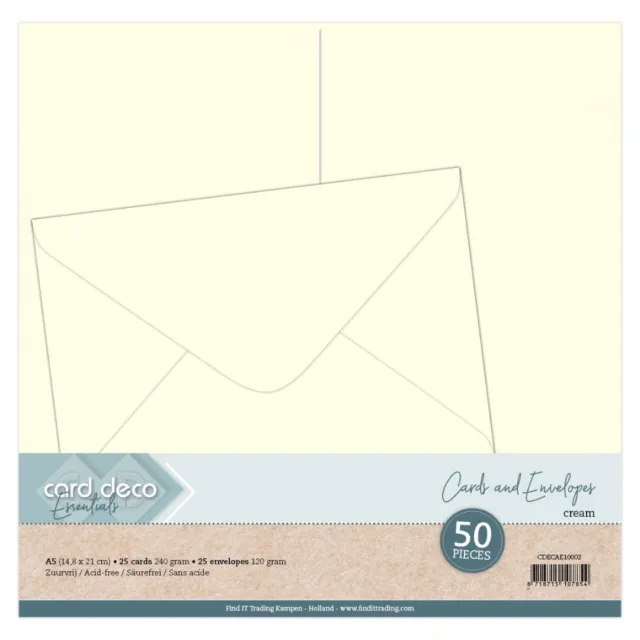 Card Deco Karten & Umschläge - creme - 50 tlg. / A5