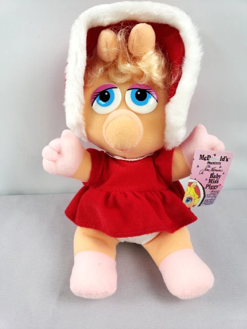 Vintage Baby Miss Piggy 10" Plush Red McDonalds Jim Henson Stuffed Toy 1988 Tags