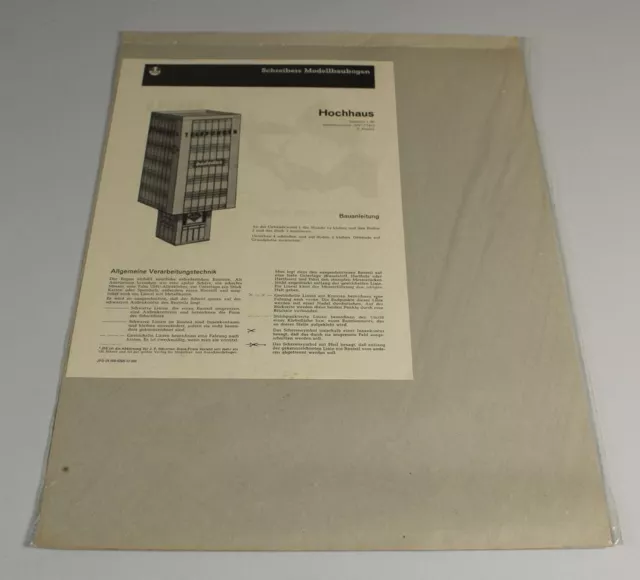 C9/ alter Modellierbogen von Schreiber - Hochhaus mit Reklame - Maßstab 1:90 /83 2