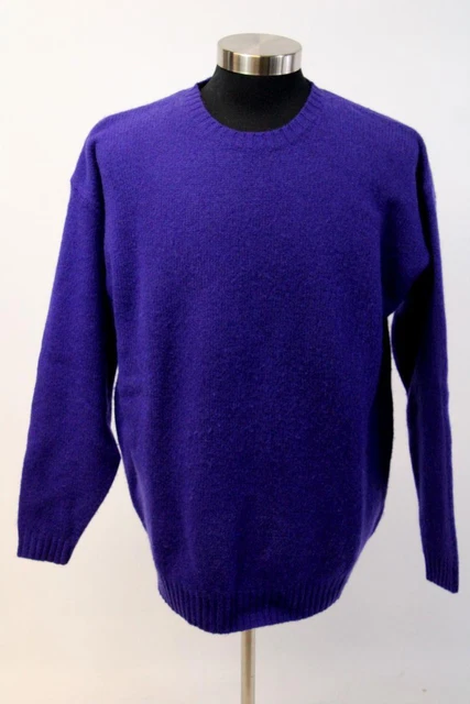 Vintage ABERCROMBIE & FITCH The Big Indian Lake Sweater Wool Purple Mens Small