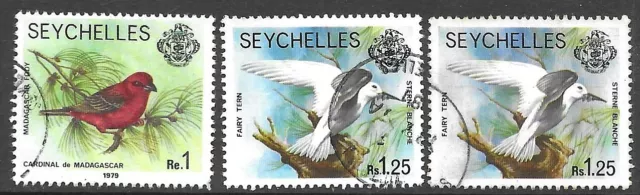 Seychelles 1977 Marine Life -Birds Definitive 3x Values Usato