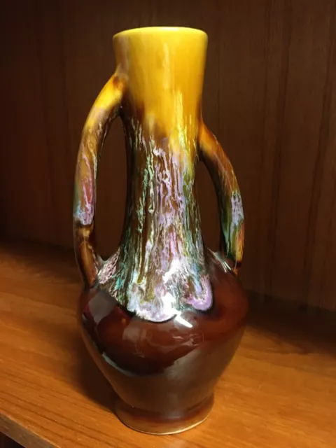 Studio Art Pottery Drip Glaze. Vase, Mcm Mid Century. 70s, Retro ,ceramics