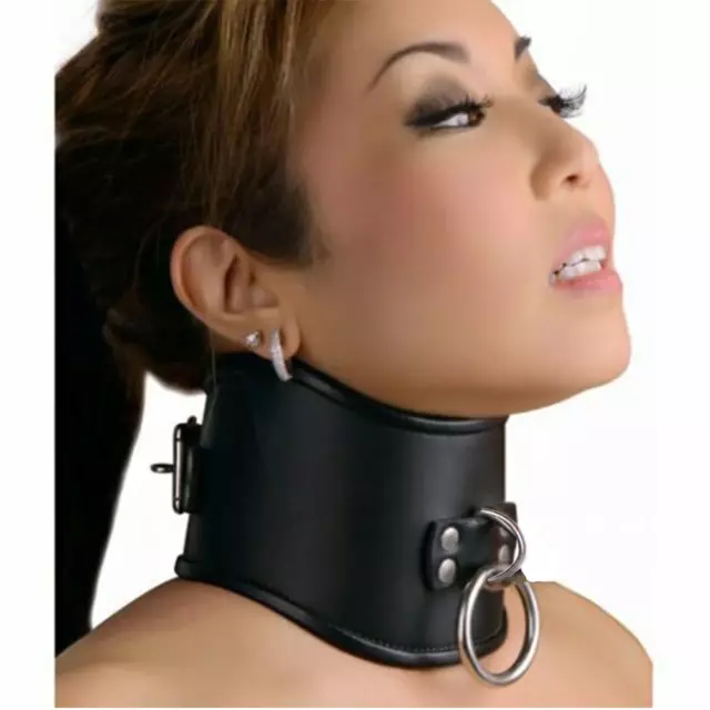 PU Leather Neck Collar Posture Neckcollar Corset Bondage Harness Belt Strap BDSM