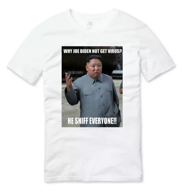 Maglietta Joe Biden Kim Jong-un divertente meme politica bianca
