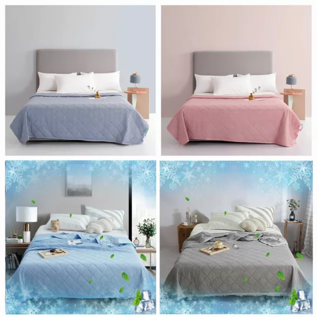 Cooling Blanket Solid Color Soft Lightweight Throw Summer Bedding Set Soft Rug