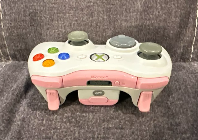 Official Microsoft Xbox 360 Custom White/Pink Wireless Controller! ~ Authentic!