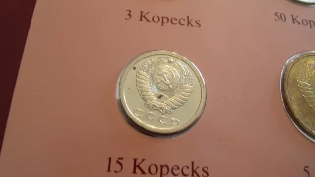 Coin Sets of All Nations USSR Russia w/card 1976-1979 Ruble 50,20 Kopeck 76 UNC 3