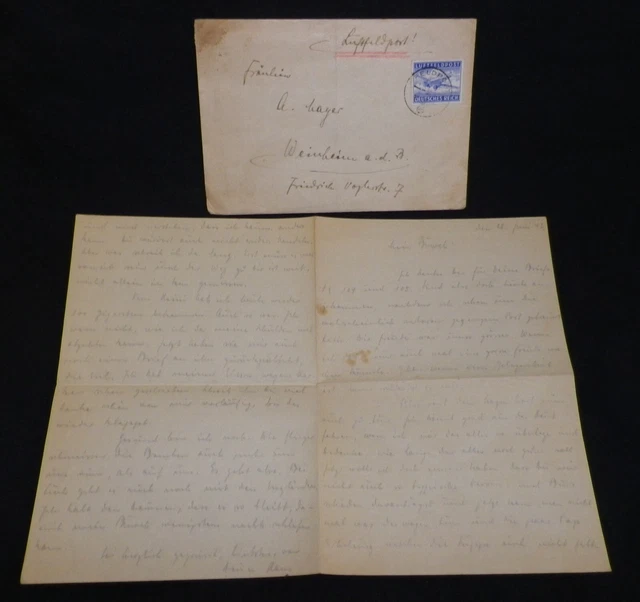 1939-45 - Carte lettre du soldat Victorien MALLET venant de rentré du