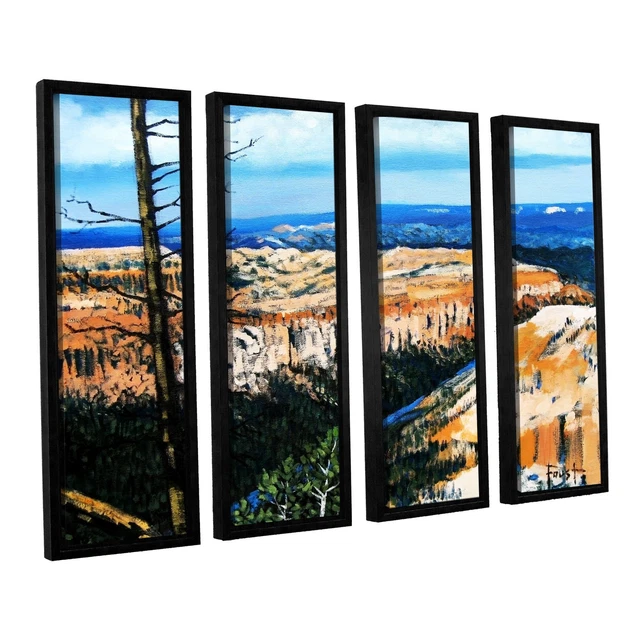 ArtWall Gene Foust 'Mountain Tops Blue Sky' 4 Piece Floater  Extra Large