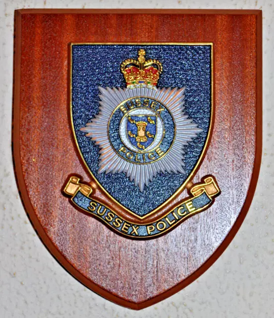 Sussex Police mess wall plaque shield crest Constabulary 2