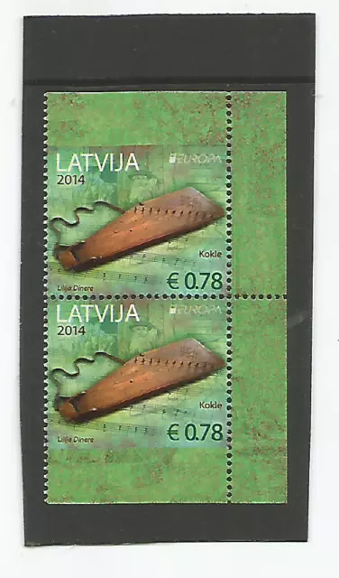 Lettland  Europa 2014 aus Markenheftchen Volksmusikinstrumente  postfrisch
