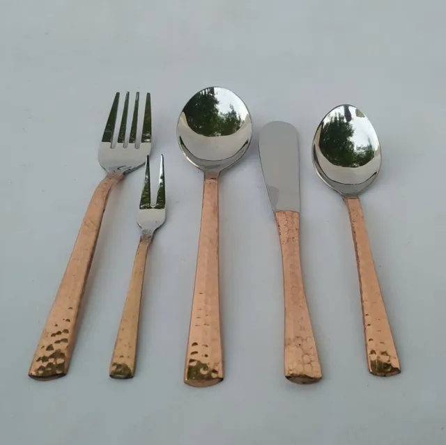 Juegos de cucharas de cobre, tenedor, cuchillo, vajilla, regalo de cocina,...