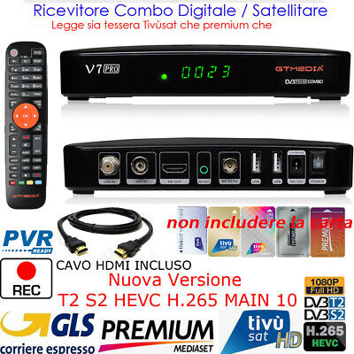 SAT Decoder HD Tivusat Satellitare DVB-S2/S2X Terrestre Dvb-T2 Tv Sat Ricevitore LCN 