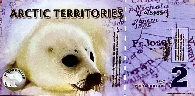 Arctic Territories 2 Dollar 2010 Polar Dollar Polymer Banknote PP396