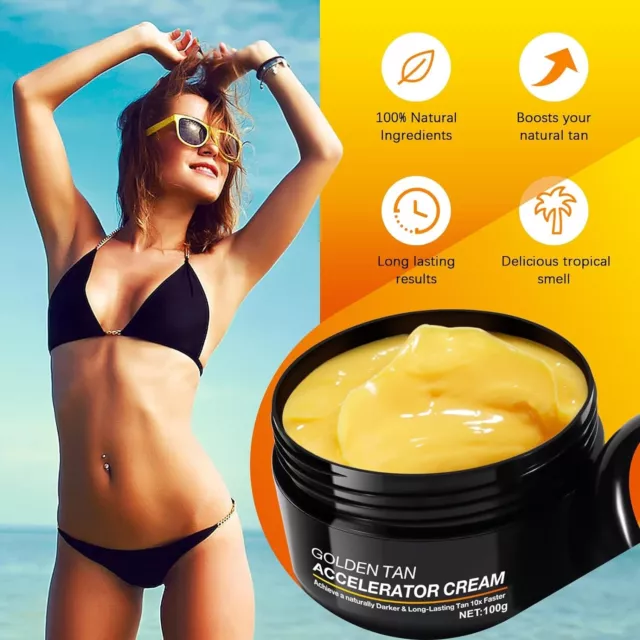 100g TAN SHINE GOLDEN TAN Original Tanning Cream Accelerator Sun Sunbed Outdoors