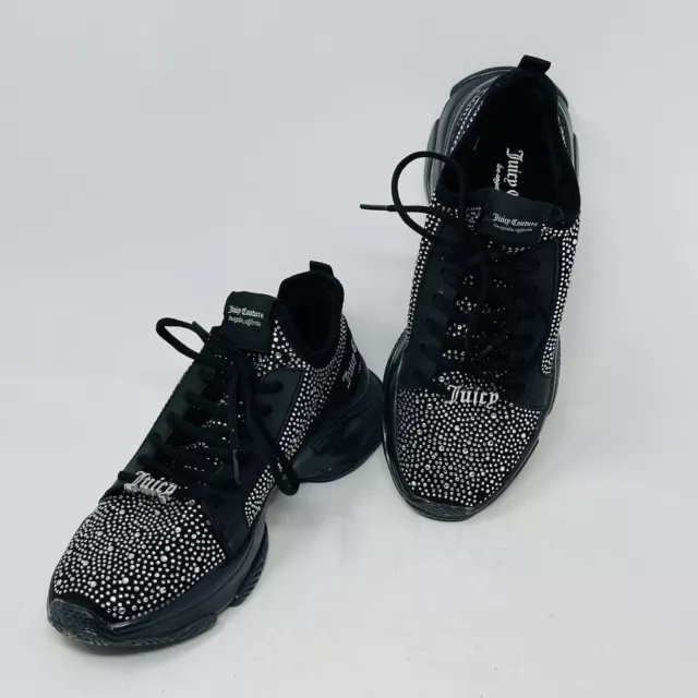 Juicy Couture Womens Sneakers Adana Black Crystal Rhinestone Bling Size 10 NEW