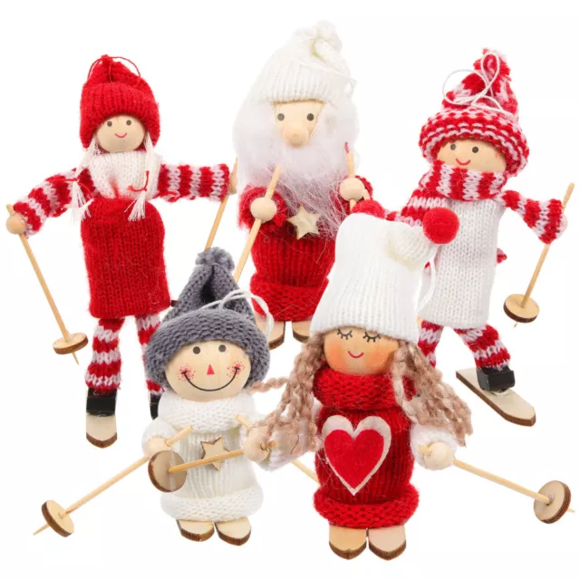 5 Pcs Weihnachtsdekoration Kinderanzug Kinderspielzeug Requisiten Holzschnitzen