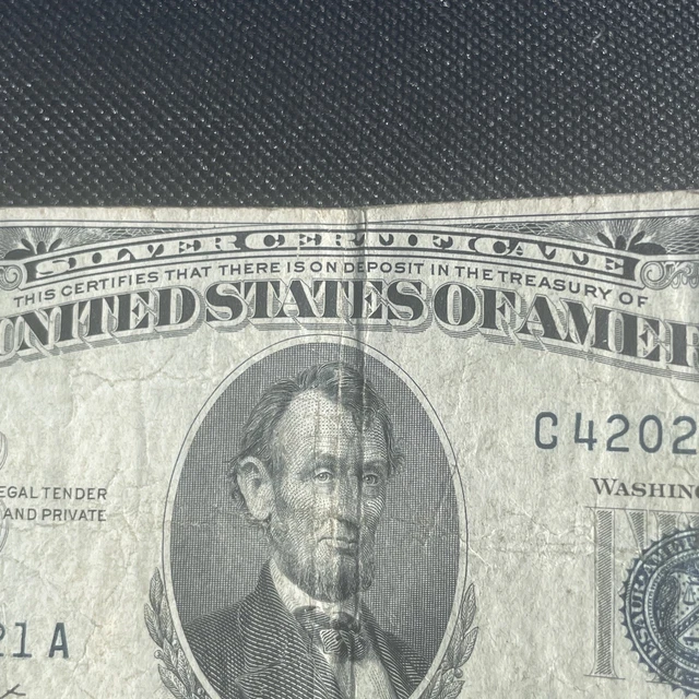 1953 $5 (Five) DOLLAR  BLUE SEAL * Silver Certificate * US NOTE * 3