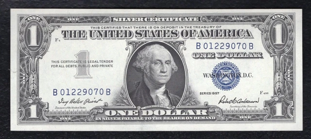 Fr. 1619 1957 $1 Silver Certificate “B-B Block” Gem Uncirculated *Scarce*