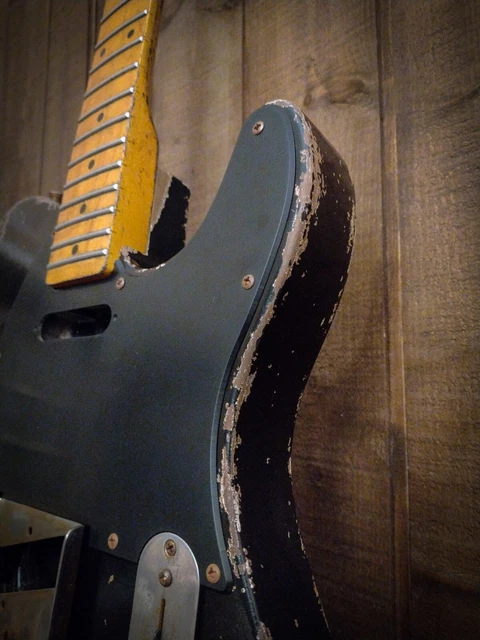 #202240 :: Baldman's Relic Telecaster set in Black nitro finish :: Aged Roadworn 3