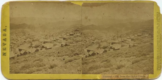 Nevada, Lawrence & Houseworth stereoview 1860's General View from Orphir Grade