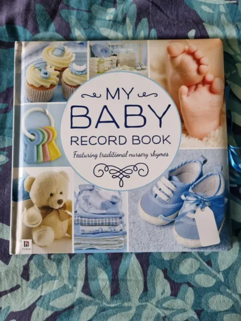 My Baby Record Book Hardcover Nursery Rhymes Keepsake Gift BLUE Baby Boy Hinkler