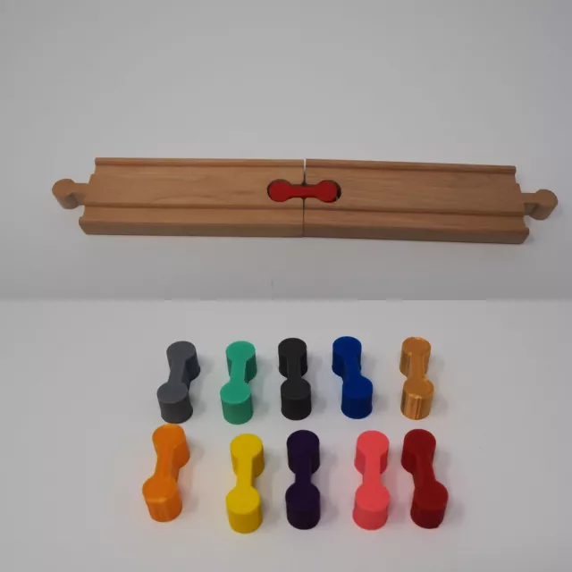 10 X Wooden Train Track Dogbone Connectors (Brio / IKEA / BigJigs compatible)