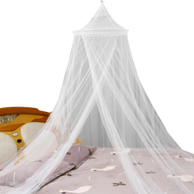White Round Lace Curtain Dome Bed Canopy Netting Princess Mosquito Net