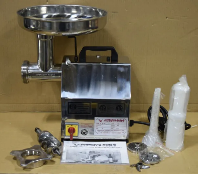 *Refurb* American Eagle Ae-G12Ss #12 1Hp Stainless Steel Commercial Meat Grinder