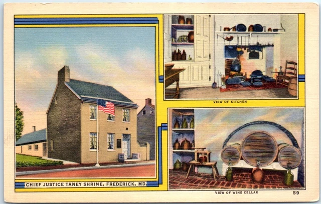 Postcard - The Roger Brook Taney Home And Museum - Frederick, Maryland