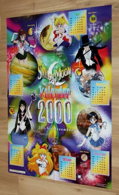 Sailor Moon Manga Anime Rare Old German Calendar Year 2000 Poster 48x66cm