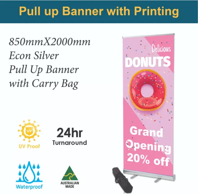 Pull up banner / Roll up Banner (with Printing) 850mm x 2000mm