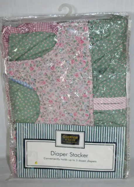 NEW Oshkosh B'Gosh 302023 Dress Up Diaper Stacker Pink Green Floral Nursery-G12