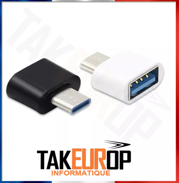 Adaptateur USB-C 3.1 mâle type C vers USB OTG 3.0 A  connecteur femelle
