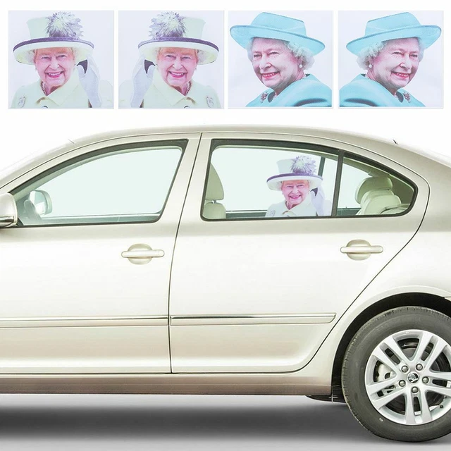 WINDOW DECALS CELEBRITY Platinum Jubilee 3D Queen Elizabeth Car Window