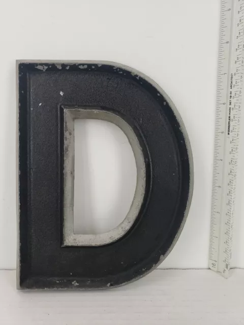 VINTAGE - Adler Silhouette Letter CO Aluminium Movie Theatre Marquees letter "D"