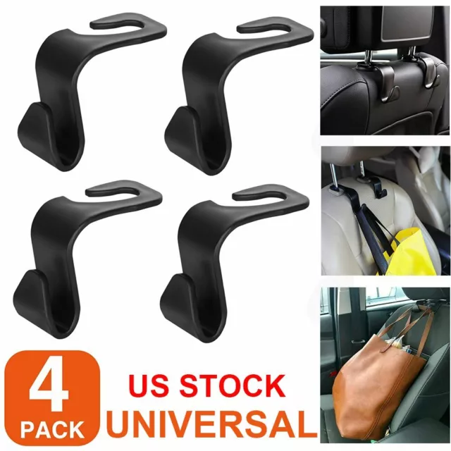 4Pcs Car Seat Back Headrest Hooks Hanger Holder Hook for Bag Purse Cloth Grocery