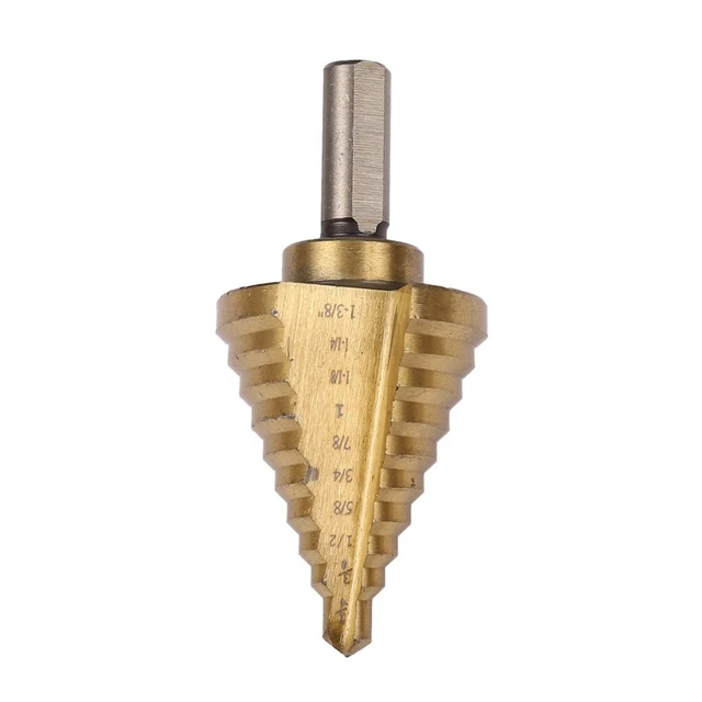 Step Drill Cone Drill Bits, High Speed Steel 10 Steps 1/4 to 1-3/8 inch Y7F3